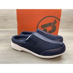 Propet Women's Washable Walker Mules Navy Blue Slip On Clogs 6.5 Casual Shoes